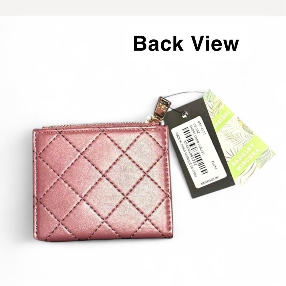 NWT - Badgely Mischka Vegan Leather Card Wallet in Plum - Picture 5 of 10